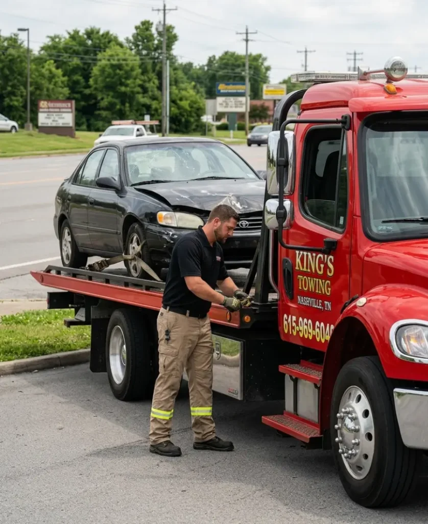 Cash for junk cars Nashville TN — King's Towing buying junk car with free pickup Antioch