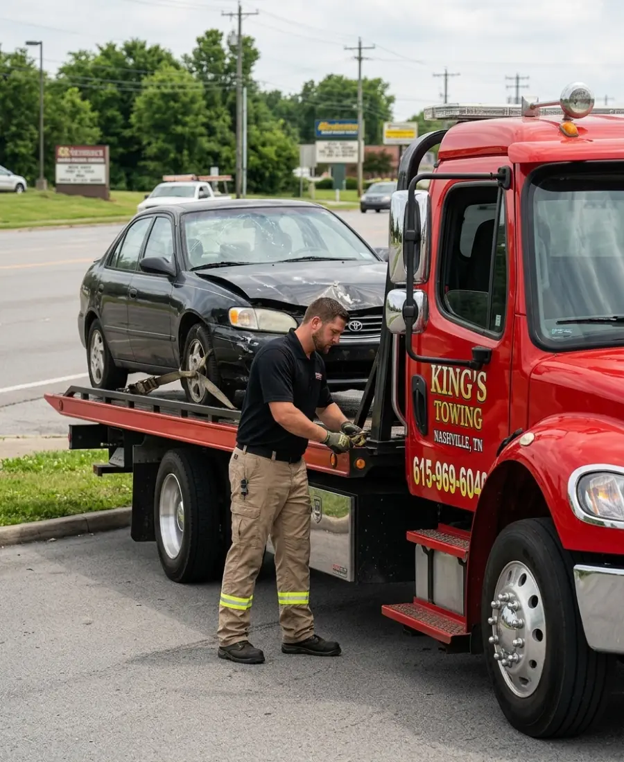 Cash for junk cars Nashville TN — King's Towing buying junk car with free pickup Antioch