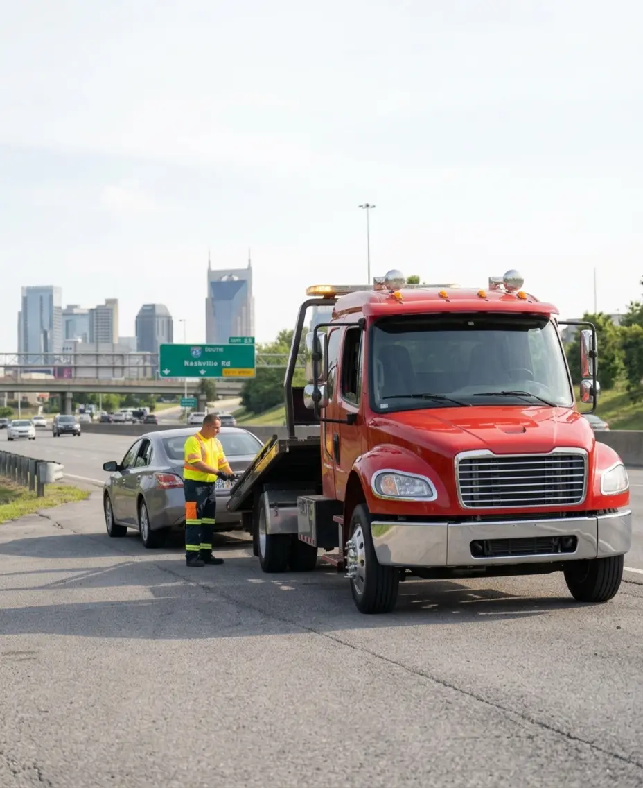 Wrecker service Nashville TN — King's Towing flatbed tow truck near me dispatch